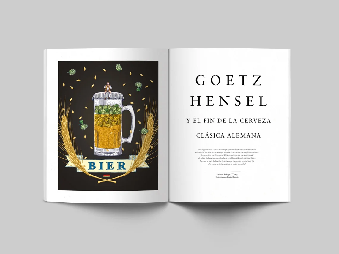 Diseño editorial e ilustración sobre La Cerveza Alemana 2