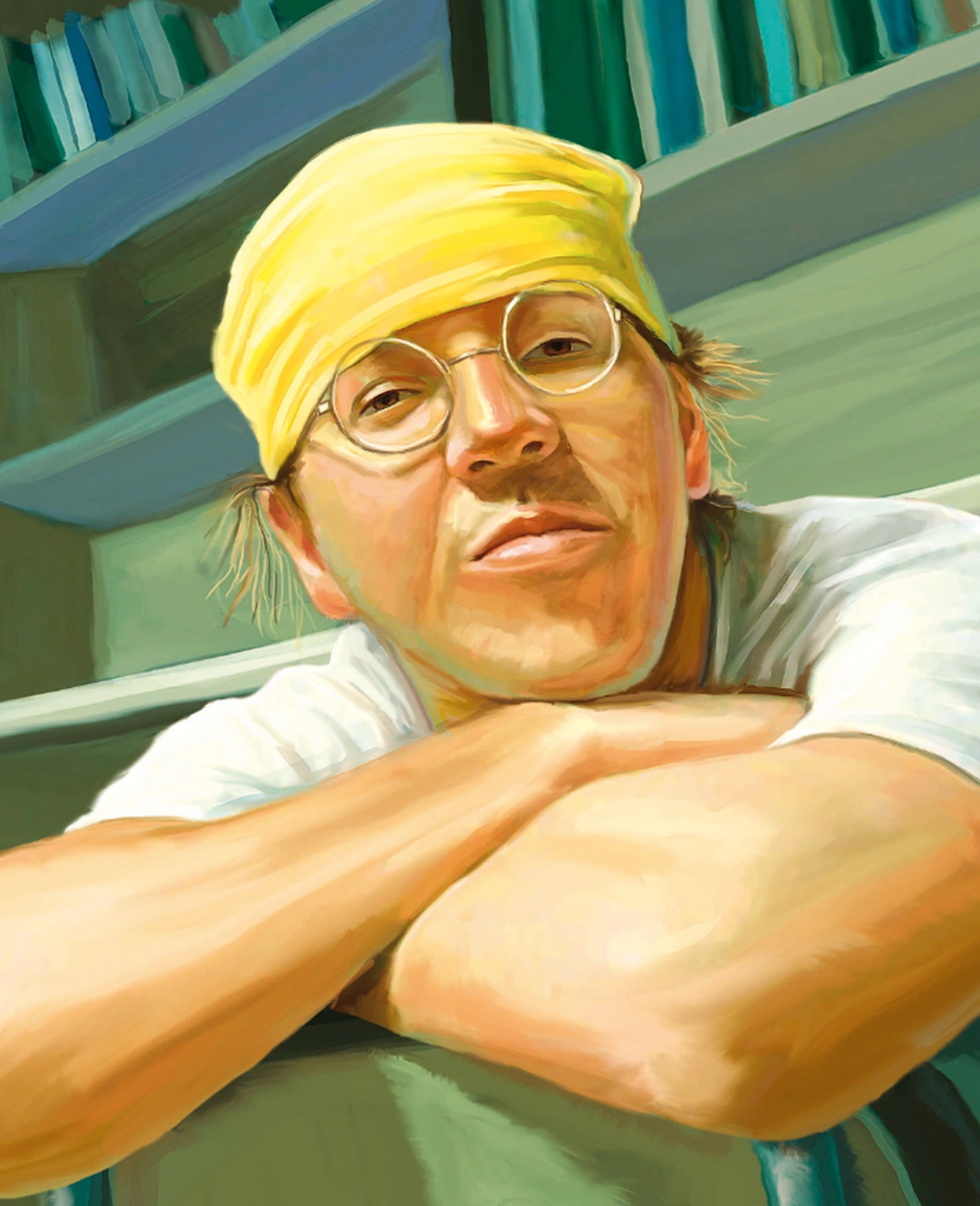 Ilustración editorial de David Foster Wallace para la revista Etiqueta Negra 3