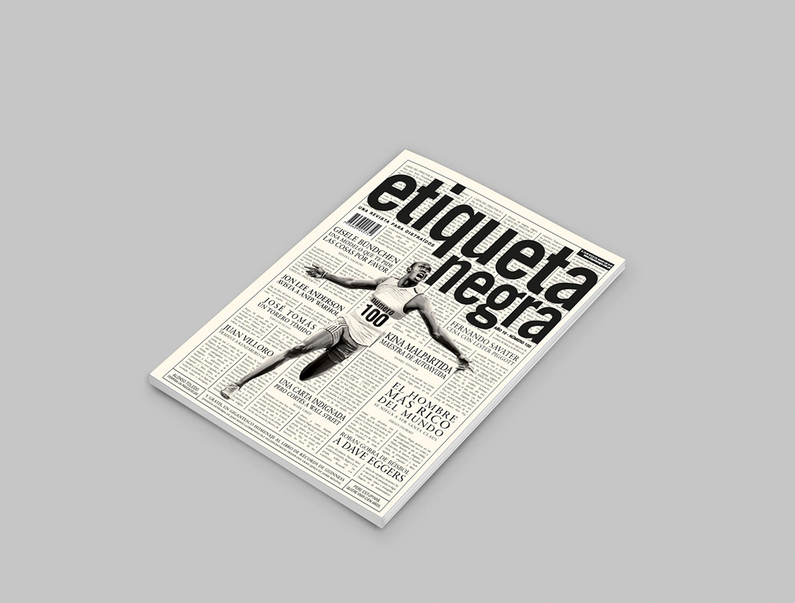 Ilustración editorial de Usain Bolt para edición Nº 100 de la revista Etiqueta Negra 2