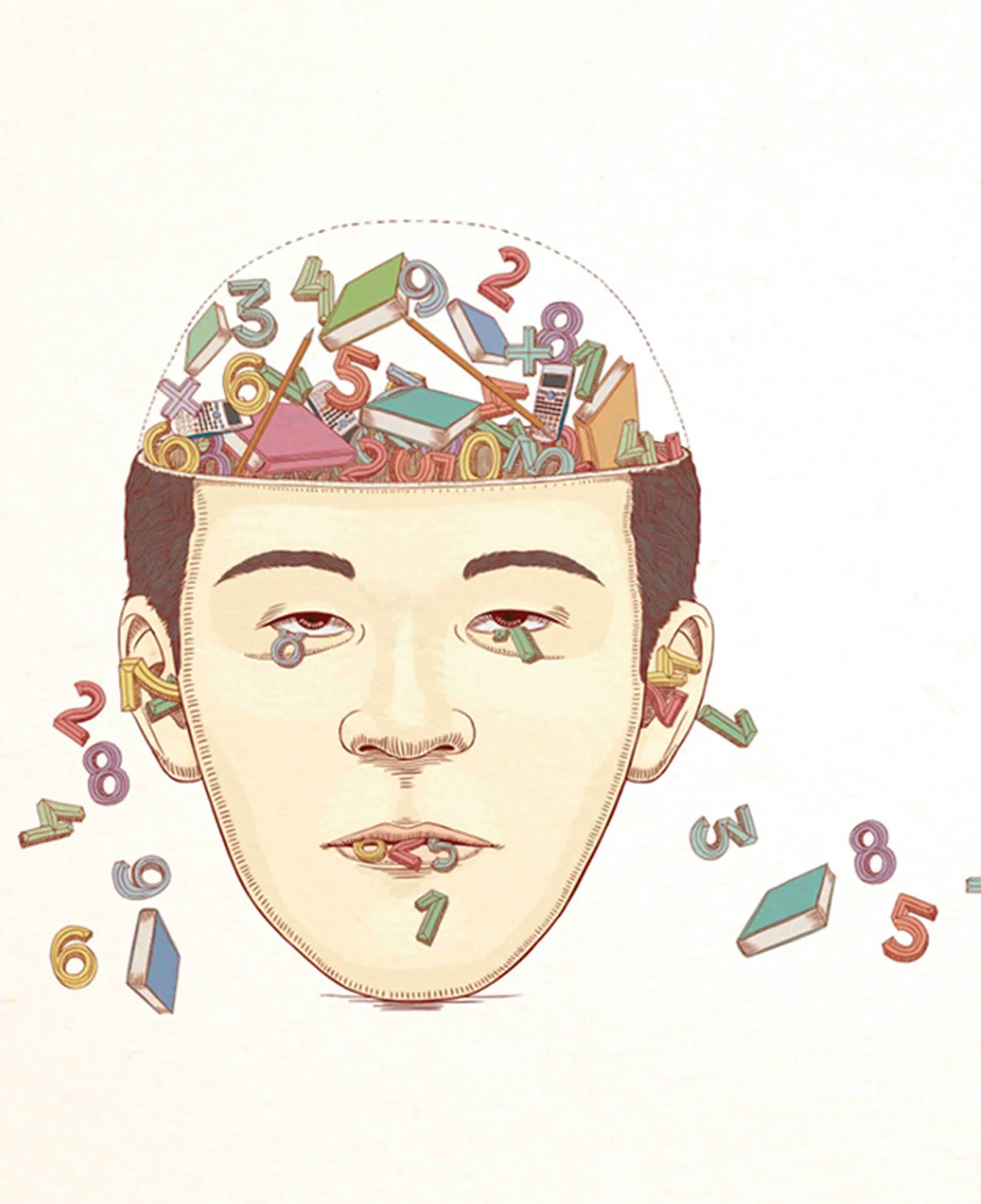 Ilustración editorial sobre "Corea piensa en estudiar" para de la revista Etiqueta