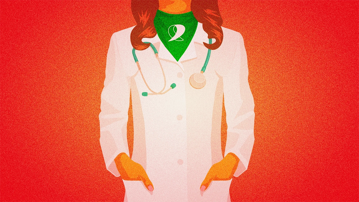 Ilustración editorial sobre el Aborto, doctores