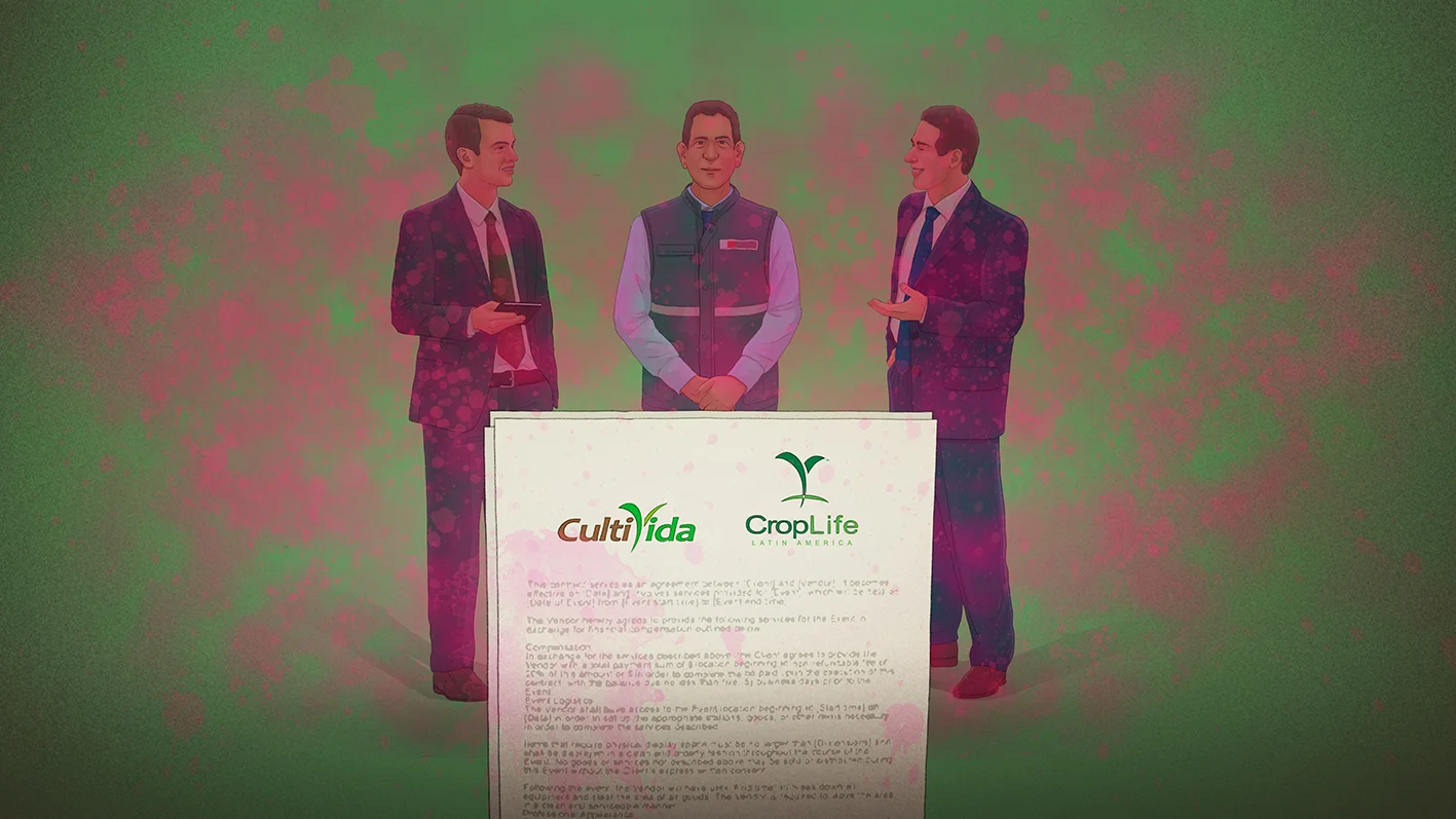 Ilustración editorial sobre pesticidas Syngenta 2