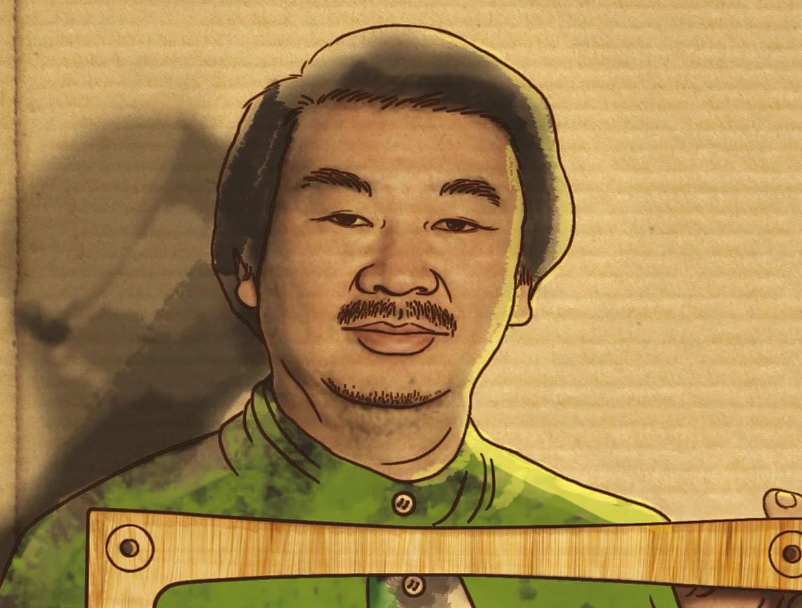 Ilustración editorial de Shigeru Ban para la portada de la Guía de Arquitectura de la revista Etiqueta Negra 1