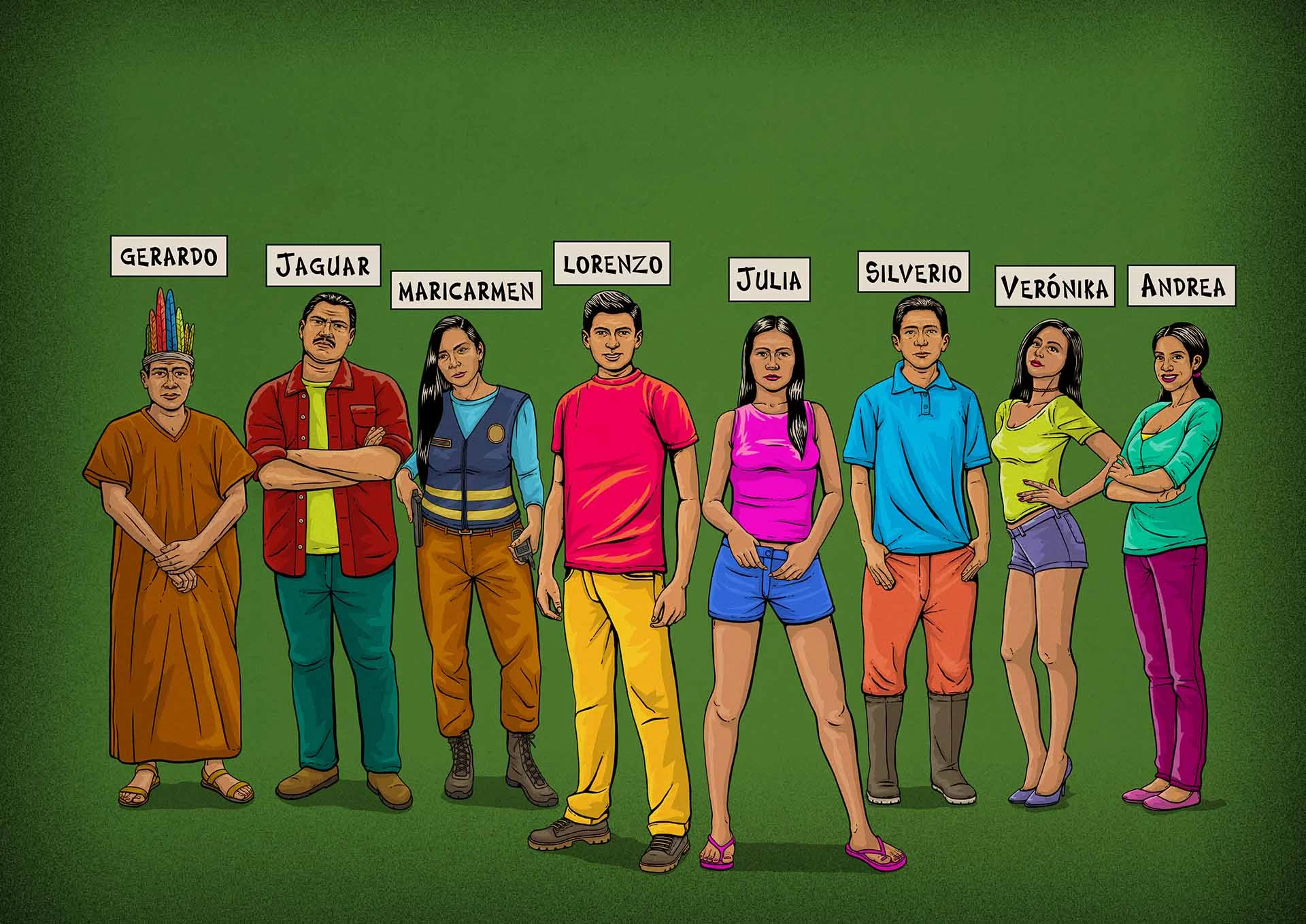 Diseño de personajes e ilustración para la radionovela Lorenzo y Julita